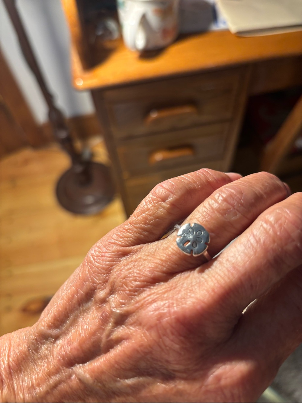 Sterling Silver Sand Dollar Ring - Silver
